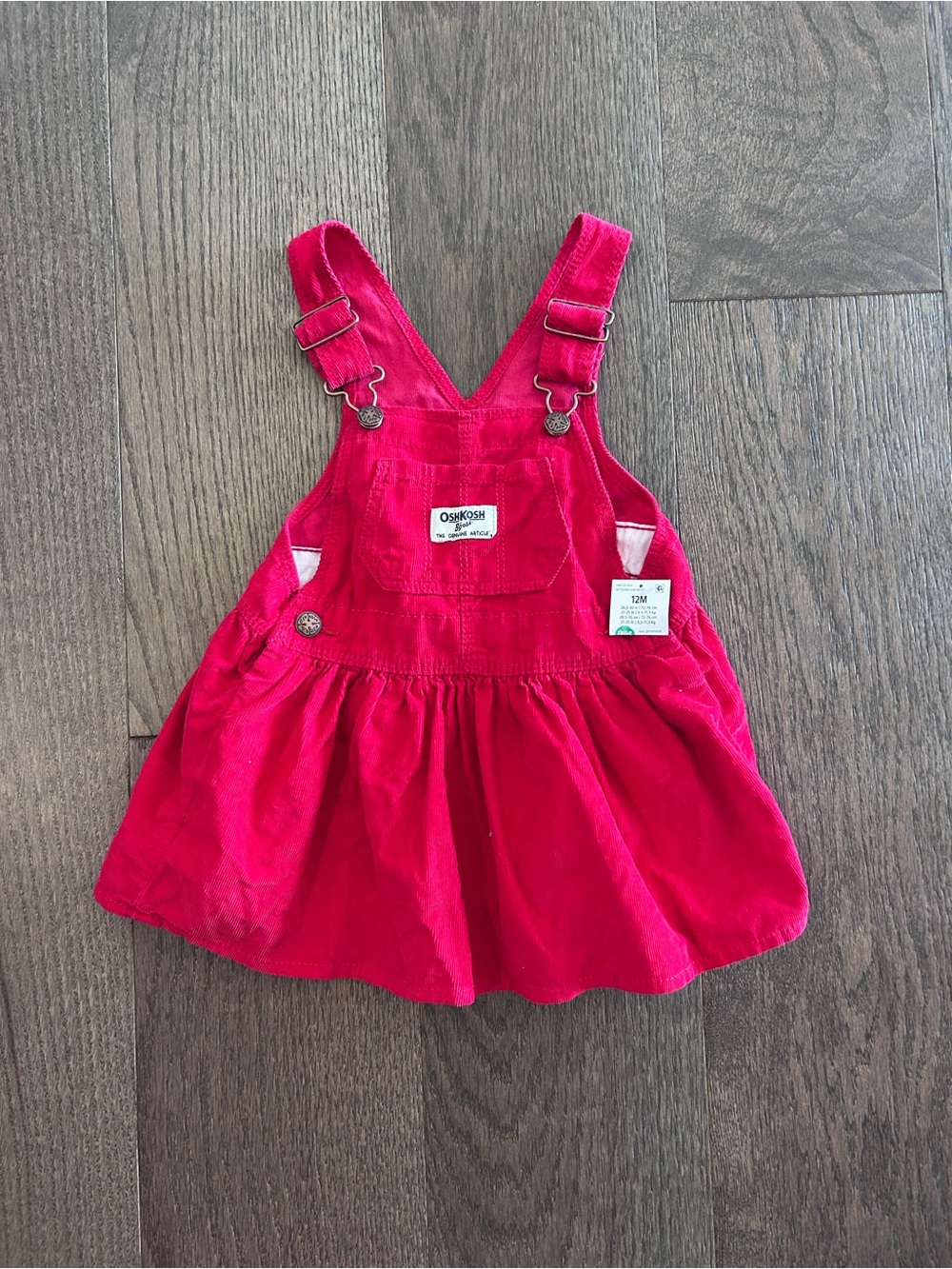 NWT OshKosh Size 12 month Baby Girl's Corduroy Overall Dress
